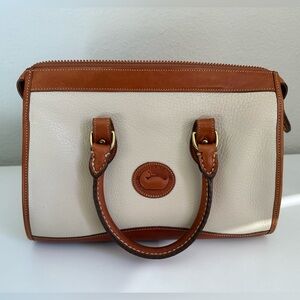 Dooney & Bourke Tan and Cream Leather Satchel